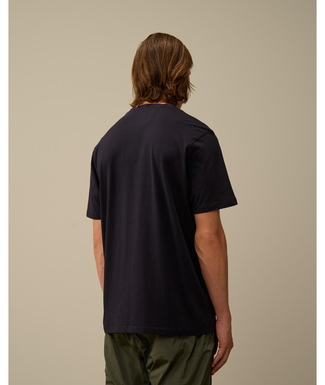CP COMPANY Темно-синяя хлопковая футболка, фото 4