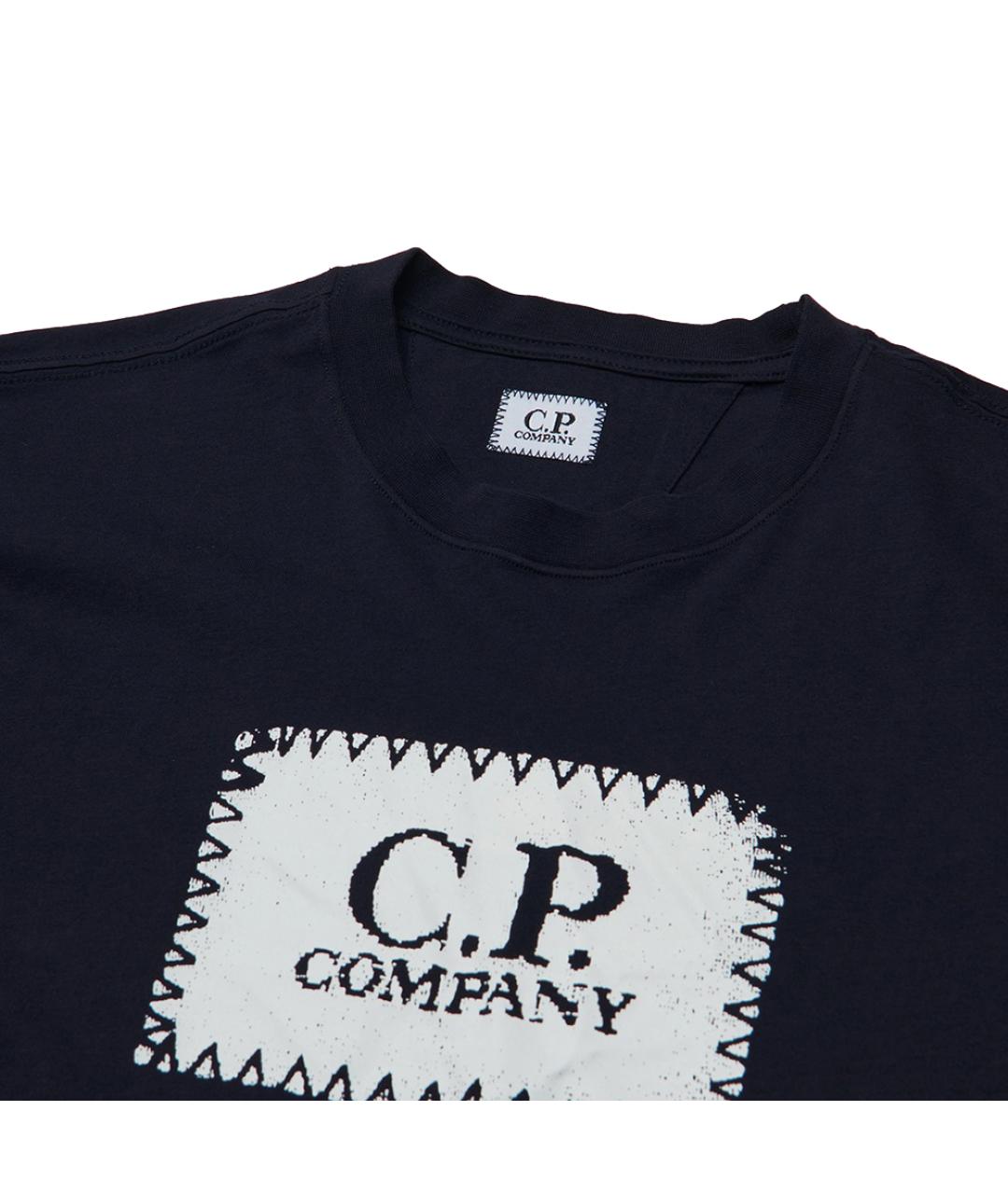 CP COMPANY Темно-синяя хлопковая футболка, фото 2
