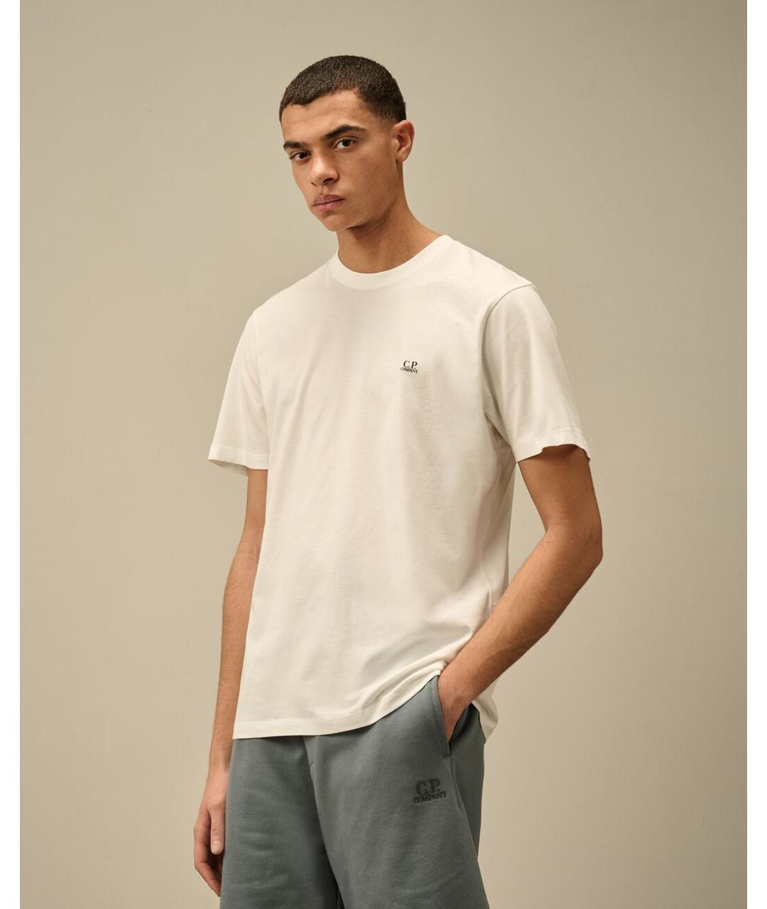 CP COMPANY Белая хлопковая футболка, фото 4