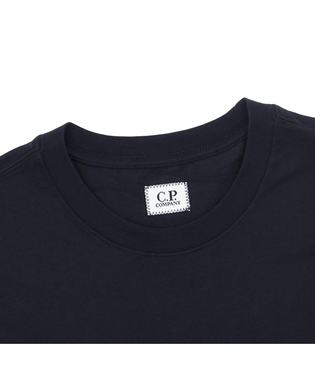 CP COMPANY Темно-синяя хлопковая футболка, фото 2