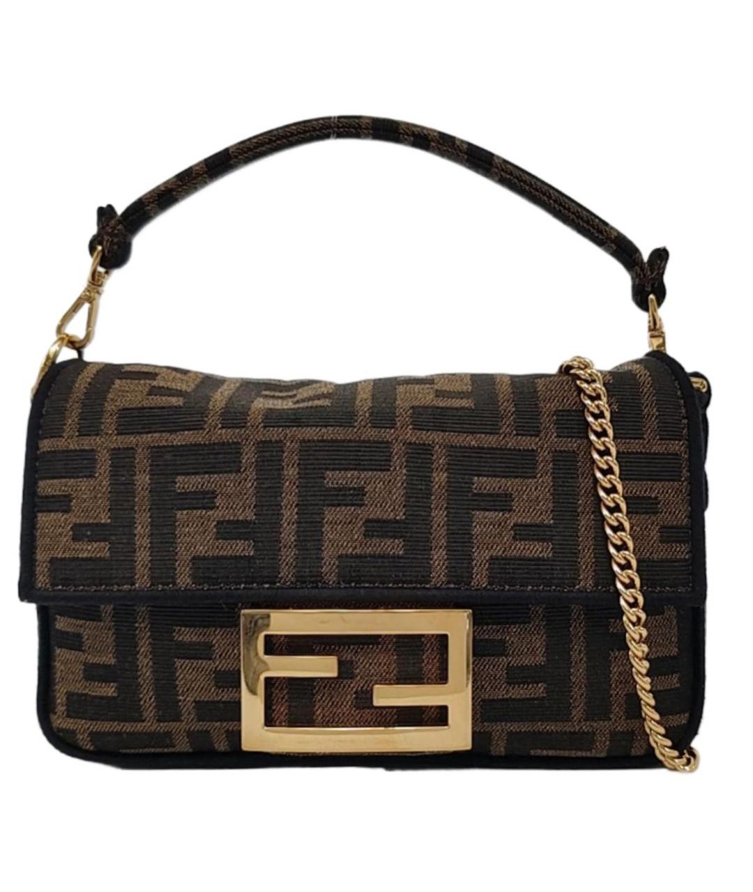 FENDI Коричневая тканевая сумка через плечо, фото 9