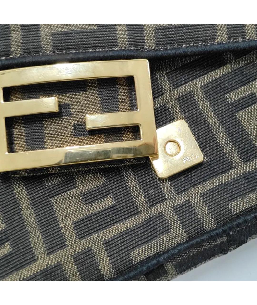 FENDI Коричневая тканевая сумка через плечо, фото 7