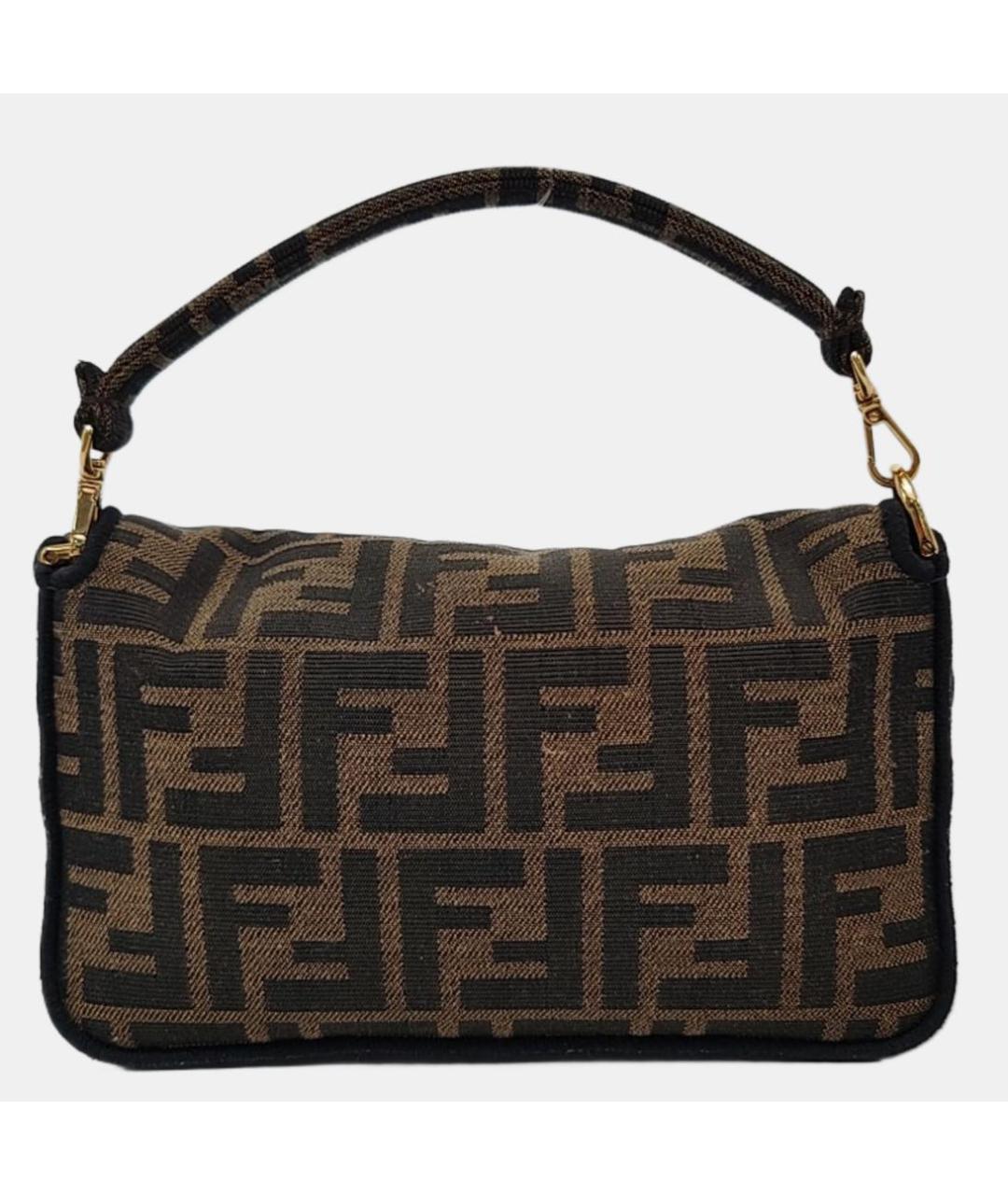 FENDI Коричневая тканевая сумка через плечо, фото 4