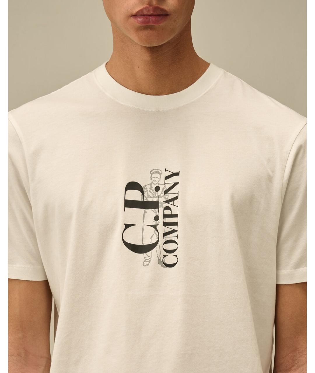 CP COMPANY Белая хлопковая футболка, фото 7