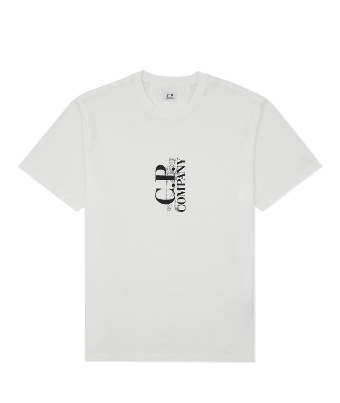 CP COMPANY Белая хлопковая футболка, фото 10