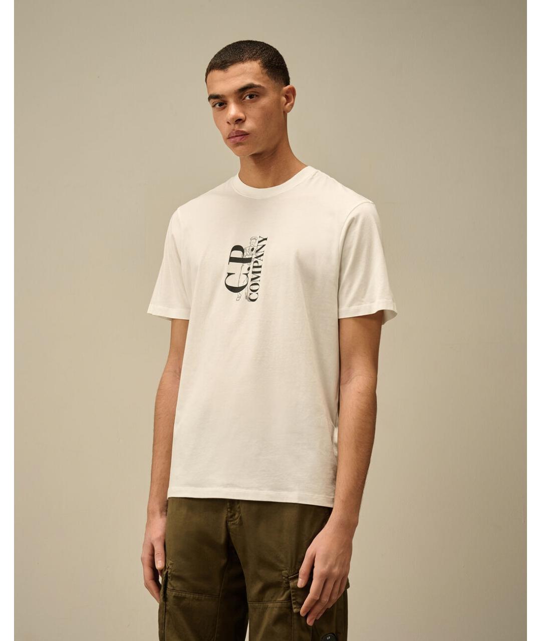 CP COMPANY Белая хлопковая футболка, фото 5