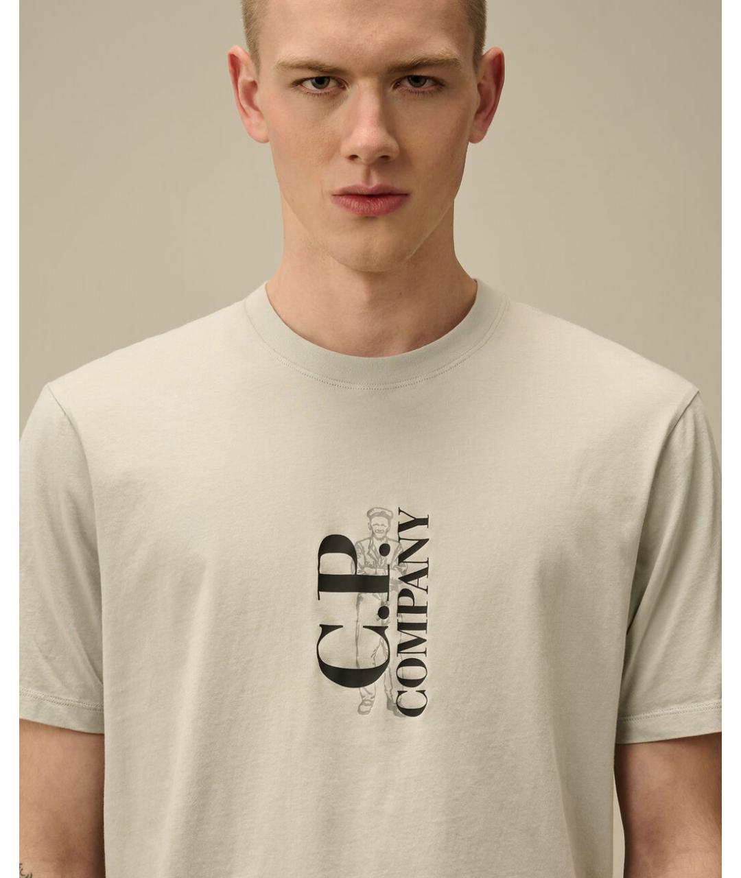 CP COMPANY Серая хлопковая футболка, фото 7