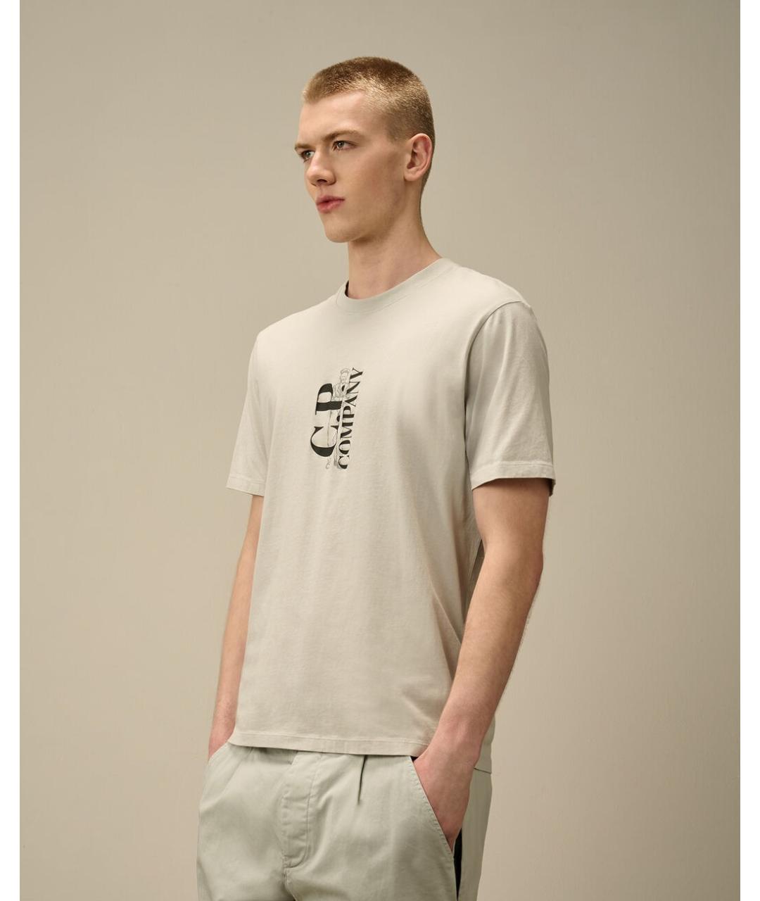 CP COMPANY Серая хлопковая футболка, фото 5