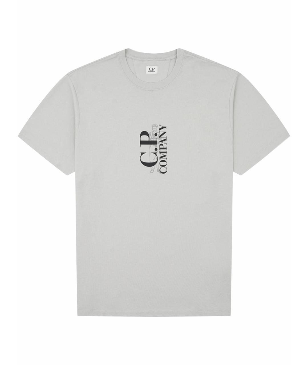 CP COMPANY Серая хлопковая футболка, фото 1