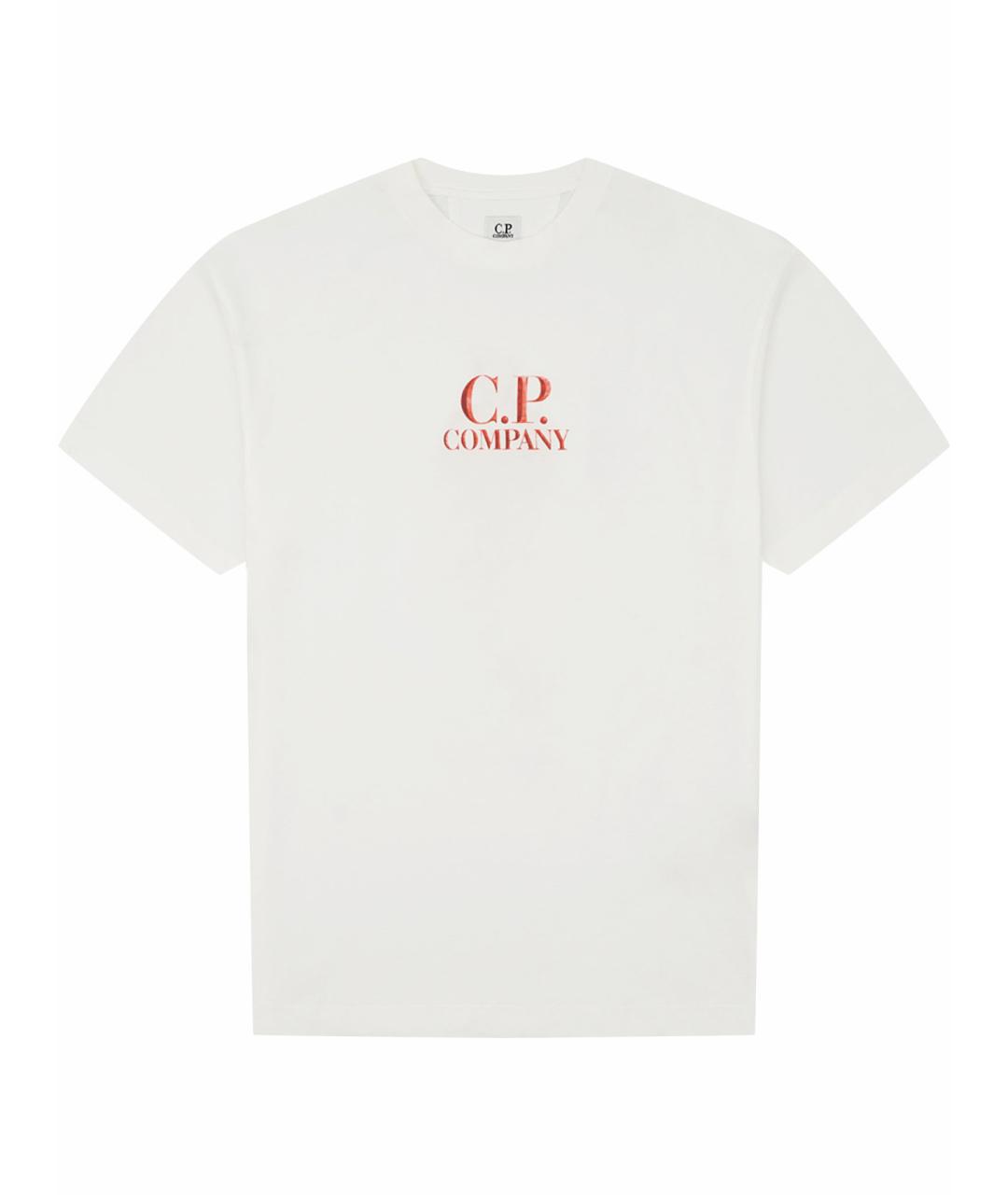 CP COMPANY Белая хлопковая футболка, фото 1