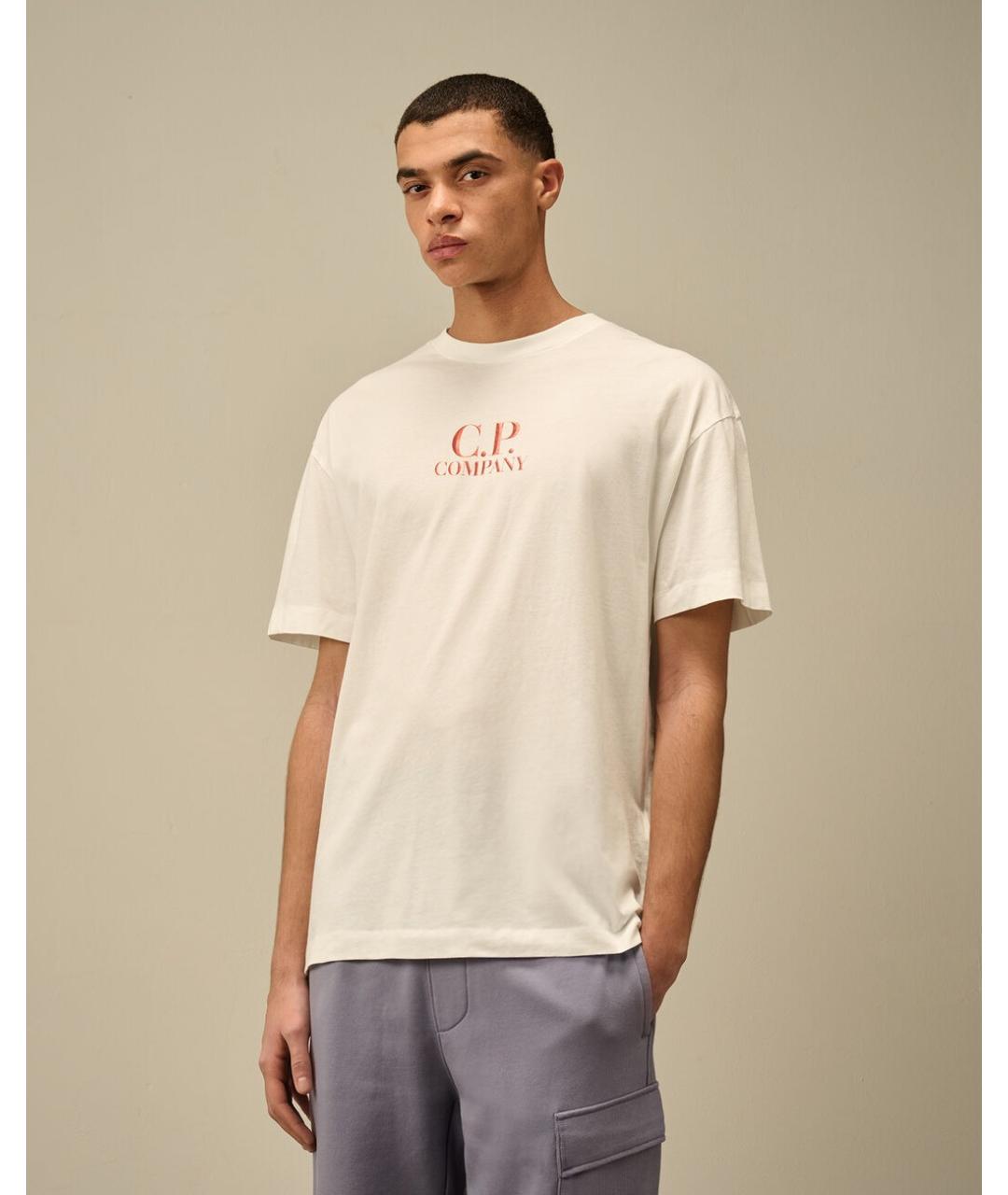 CP COMPANY Белая хлопковая футболка, фото 5