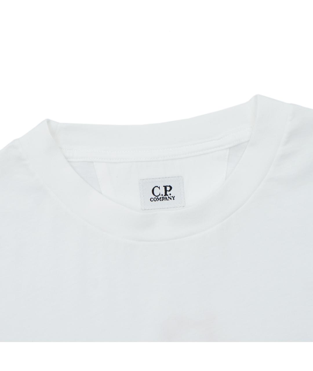 CP COMPANY Белая хлопковая футболка, фото 3
