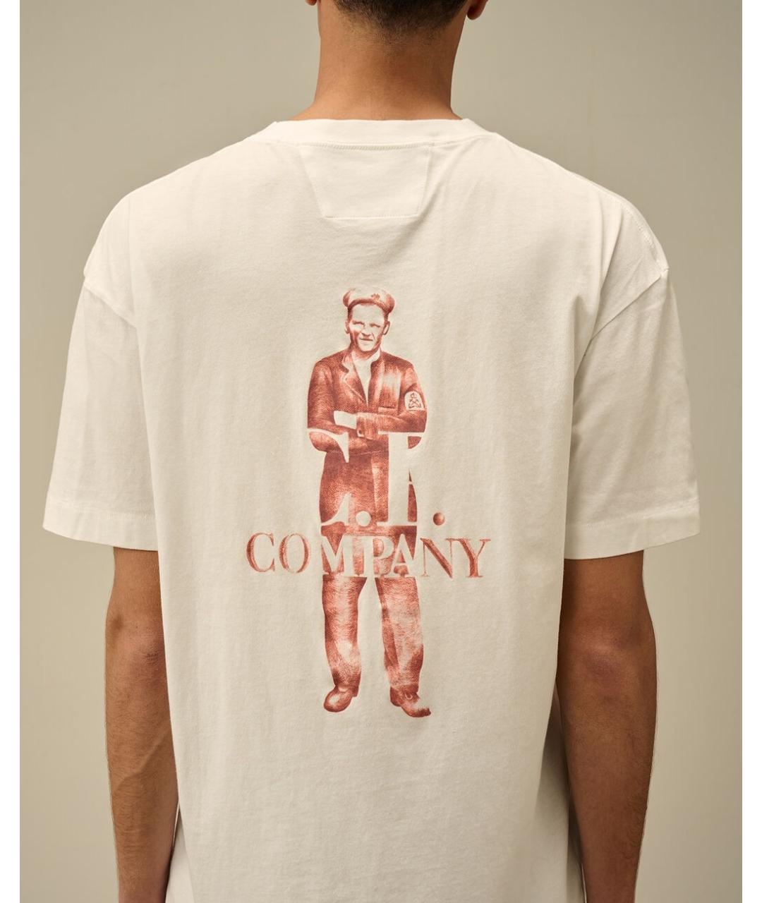 CP COMPANY Белая хлопковая футболка, фото 8