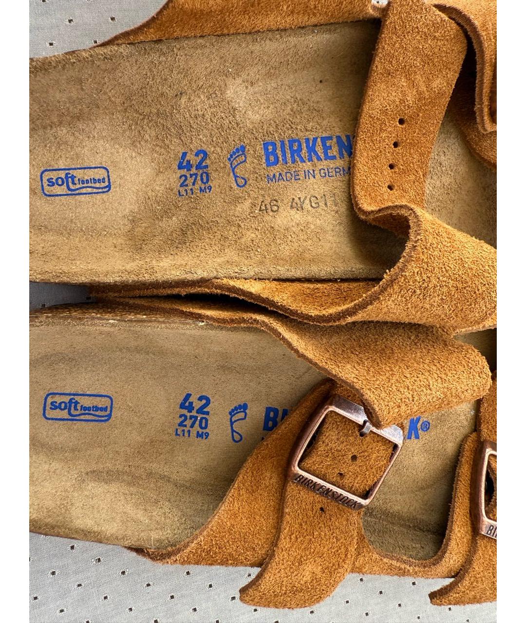 BIRKENSTOCK Коричневые замшевые сандалии, фото 6