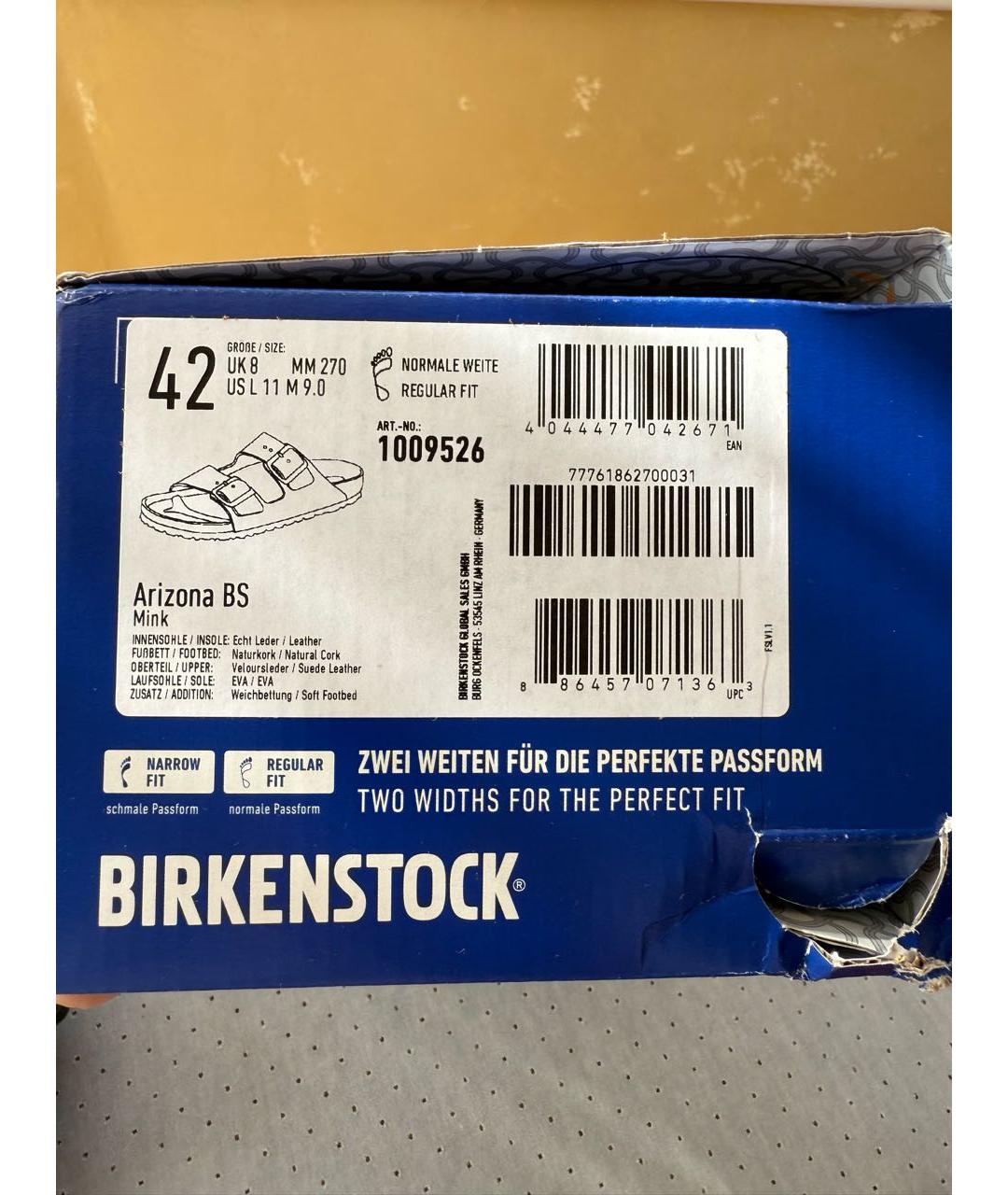 BIRKENSTOCK Коричневые замшевые сандалии, фото 5