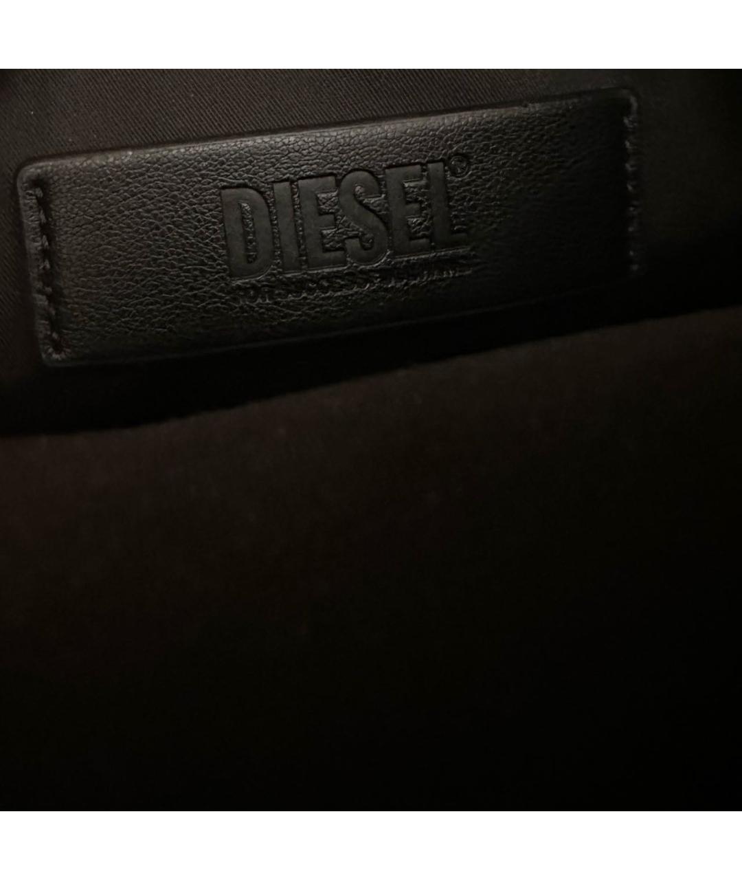 DIESEL Черная поясная сумка из искусственной кожи, фото 4