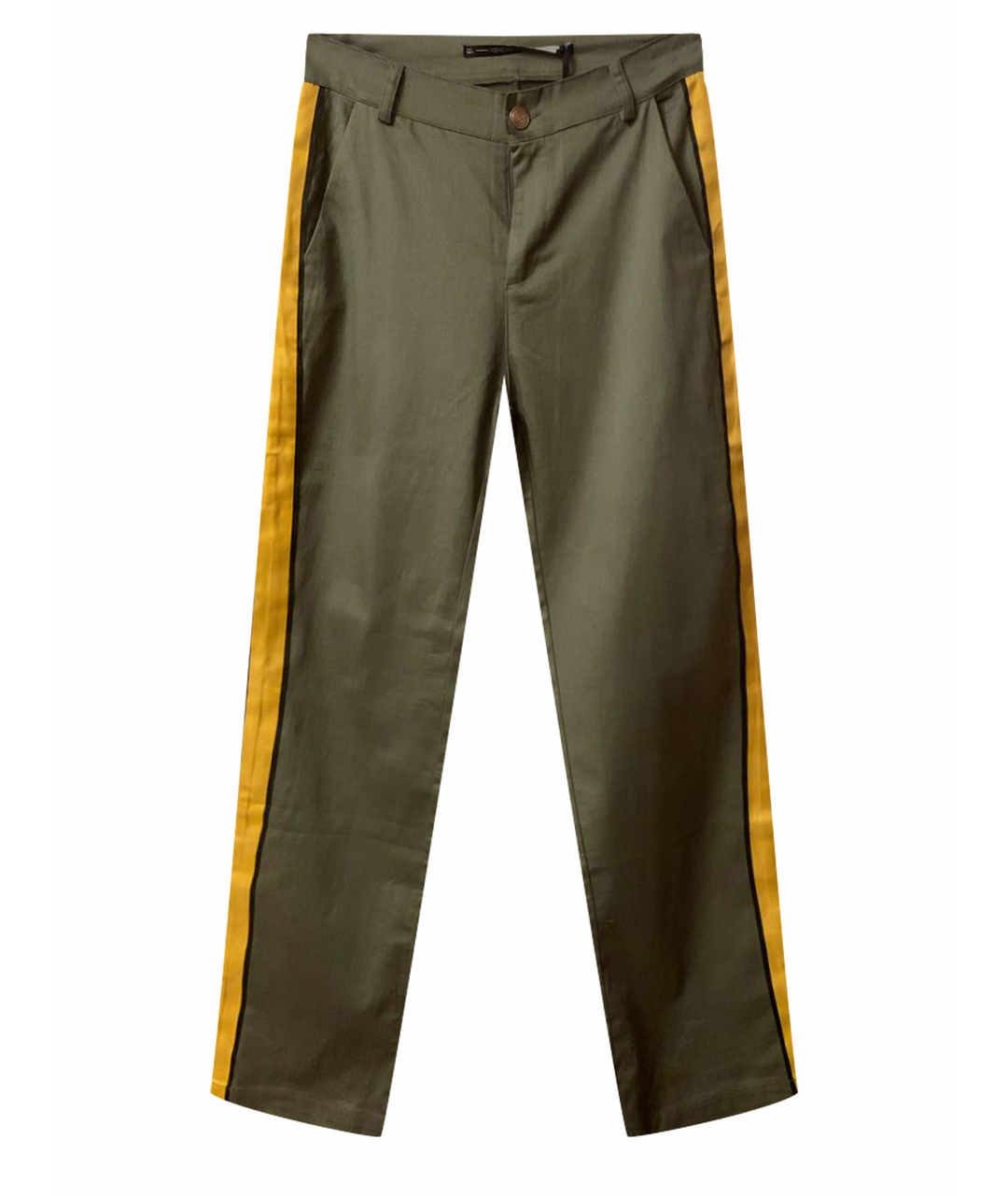 KENDALL + KYLIE Зеленые хлопковые прямые брюки, фото 1