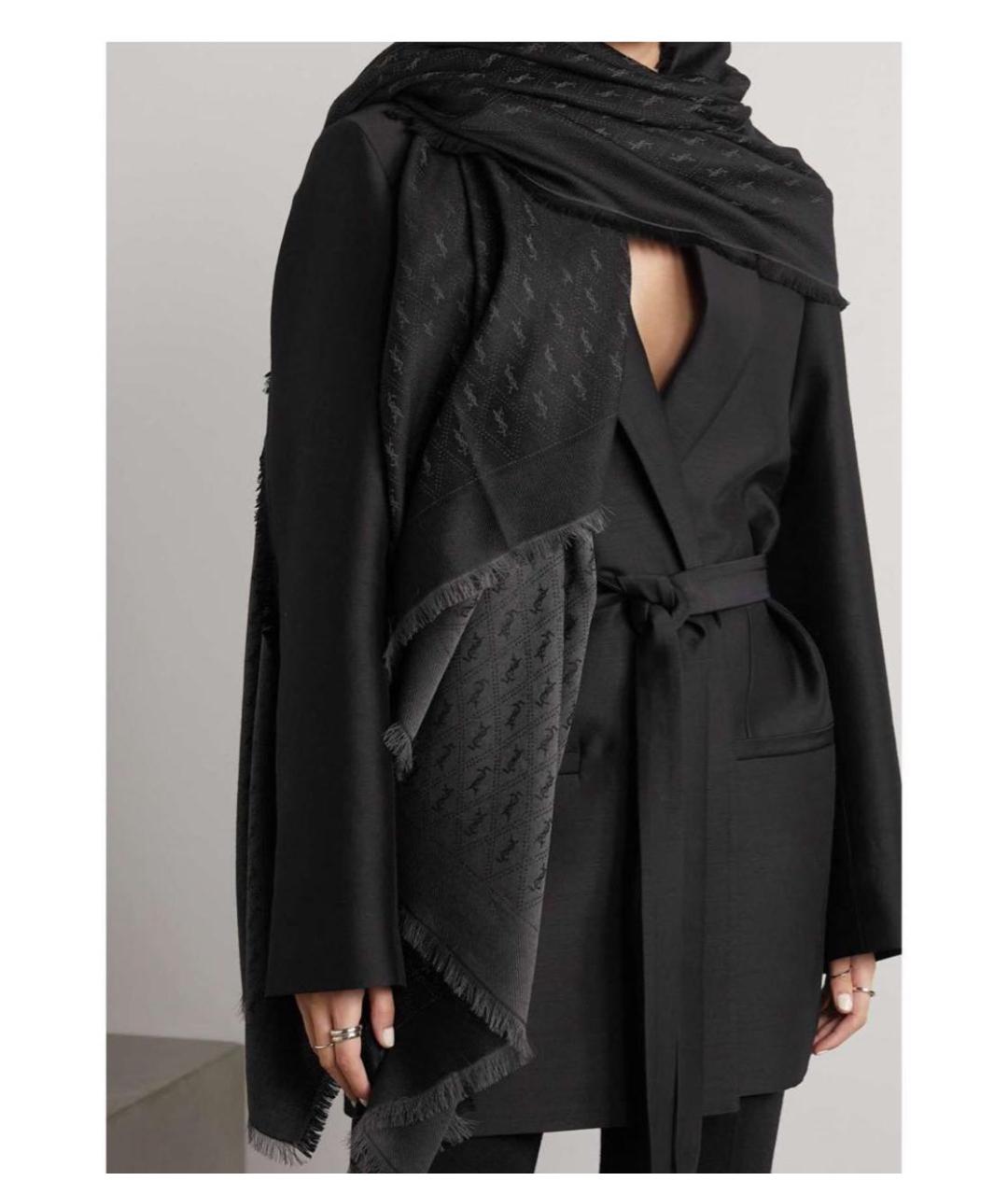 SAINT LAURENT Черный шарф, фото 5