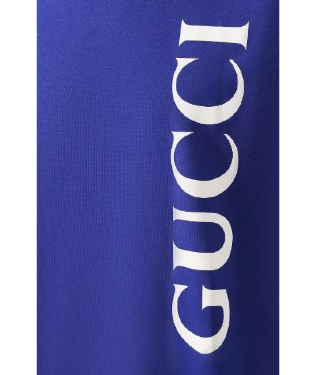GUCCI Синяя хлопковая футболка, фото 4