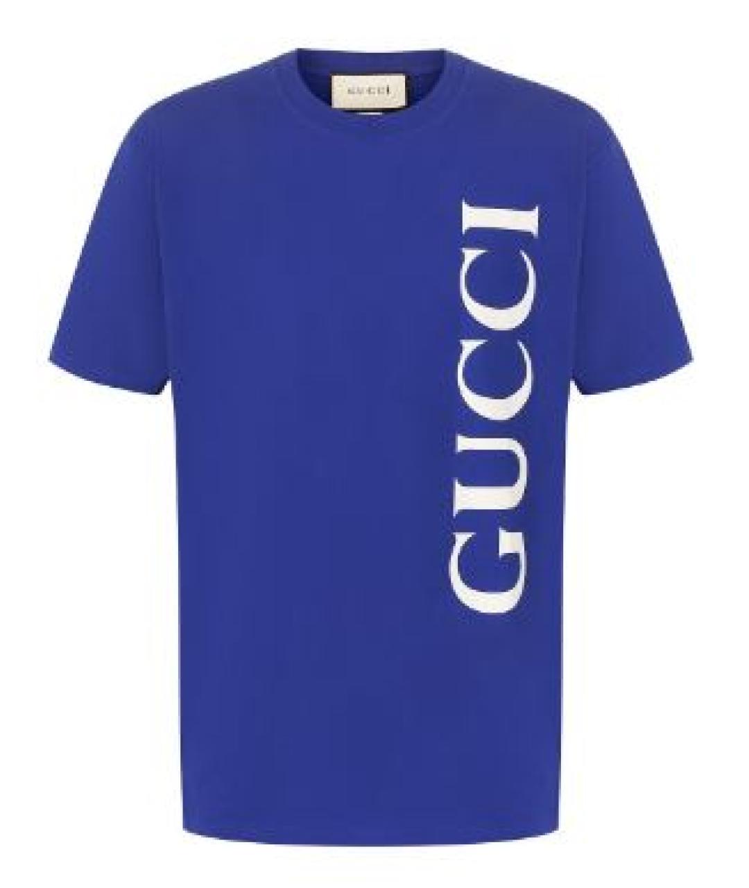 GUCCI Синяя хлопковая футболка, фото 8