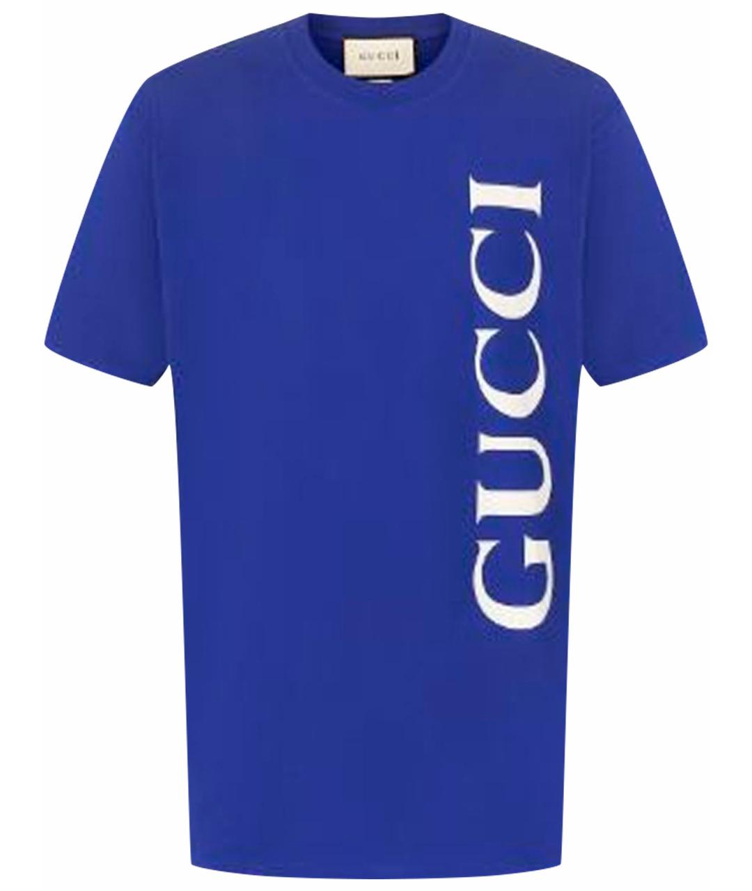 GUCCI Синяя хлопковая футболка, фото 1