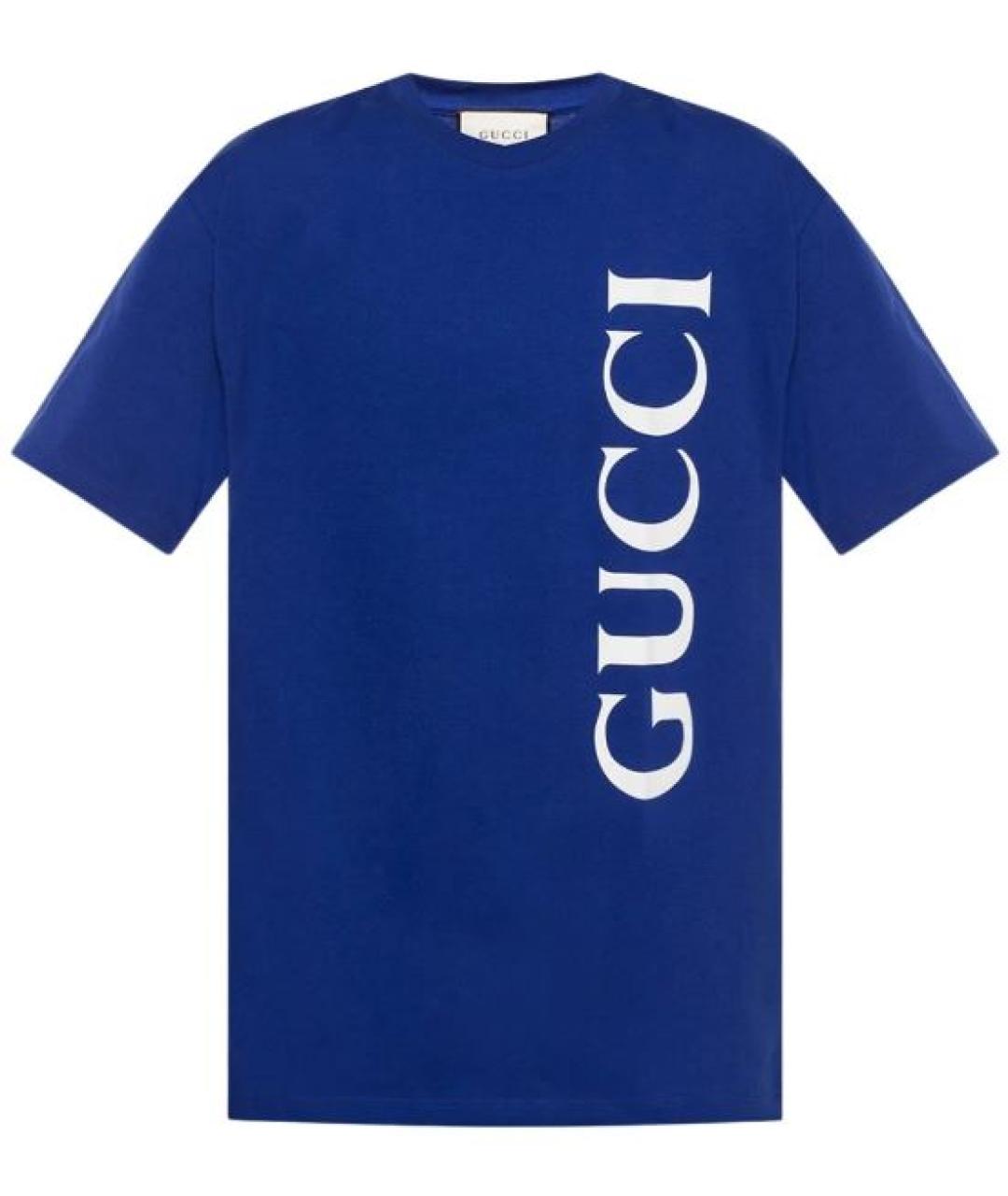 GUCCI Синяя хлопковая футболка, фото 6