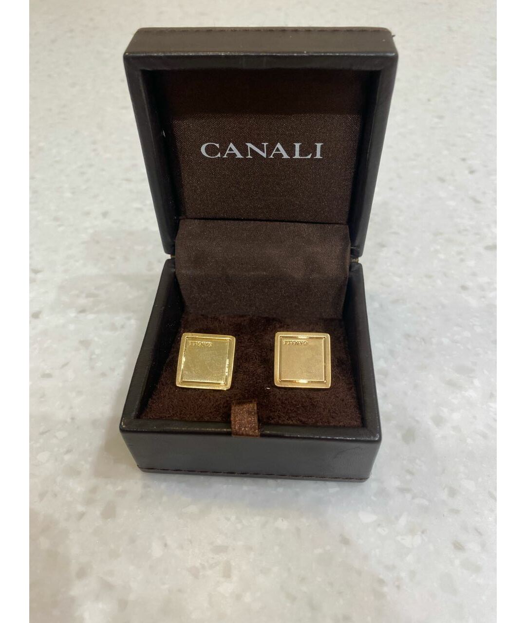 CANALI Золотые металлические запонки, фото 5