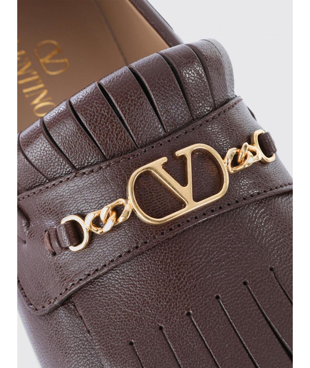 VALENTINO Коричневые кожаные лоферы, фото 4