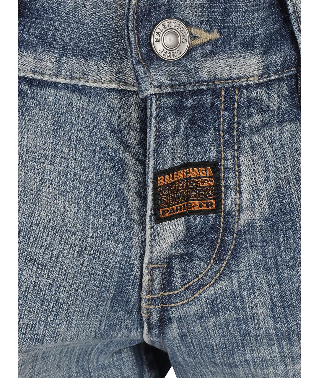BALENCIAGA Синие хлопковые прямые джинсы, фото 2