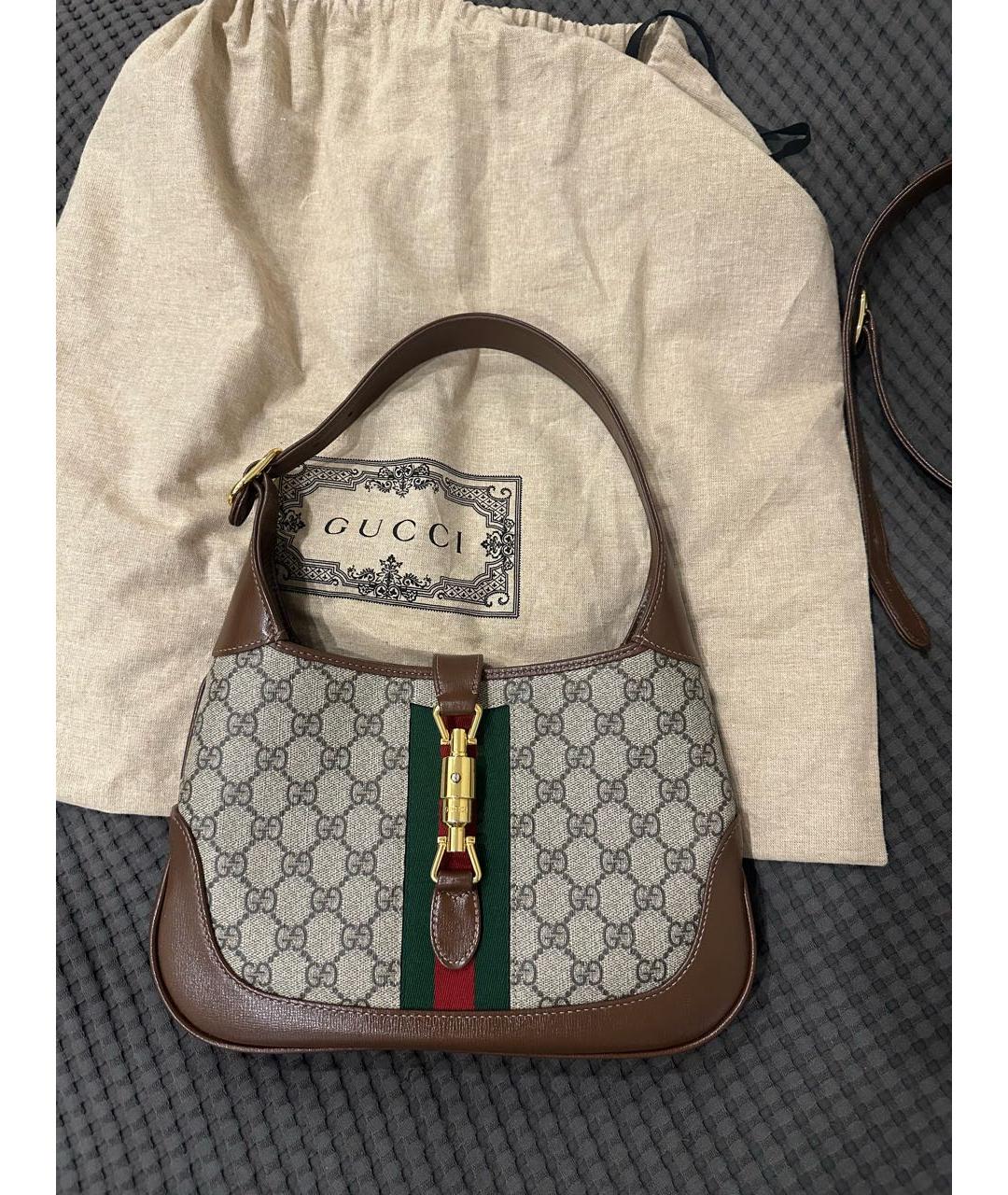 GUCCI Коричневая кожаная сумка с короткими ручками, фото 7
