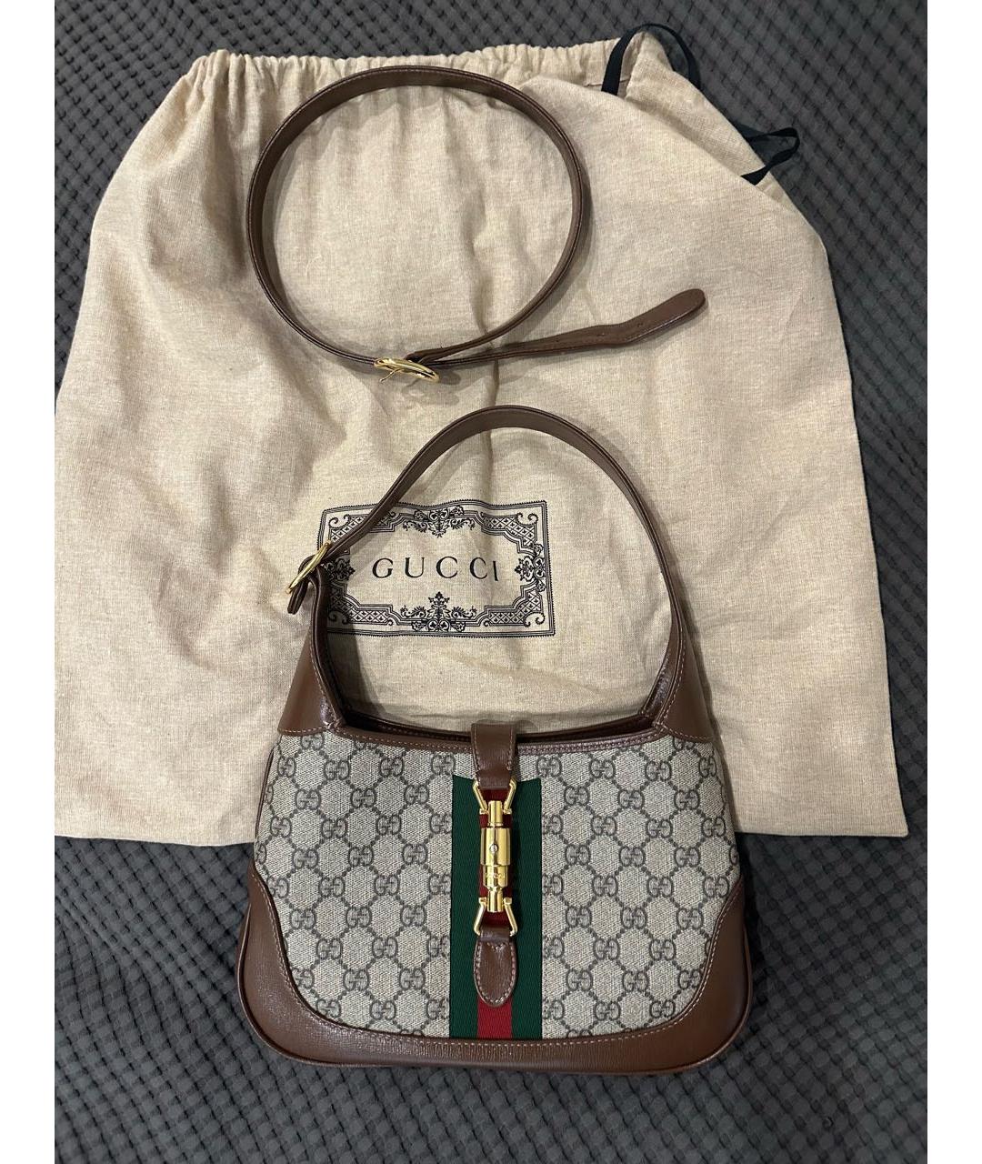 GUCCI Коричневая кожаная сумка с короткими ручками, фото 6