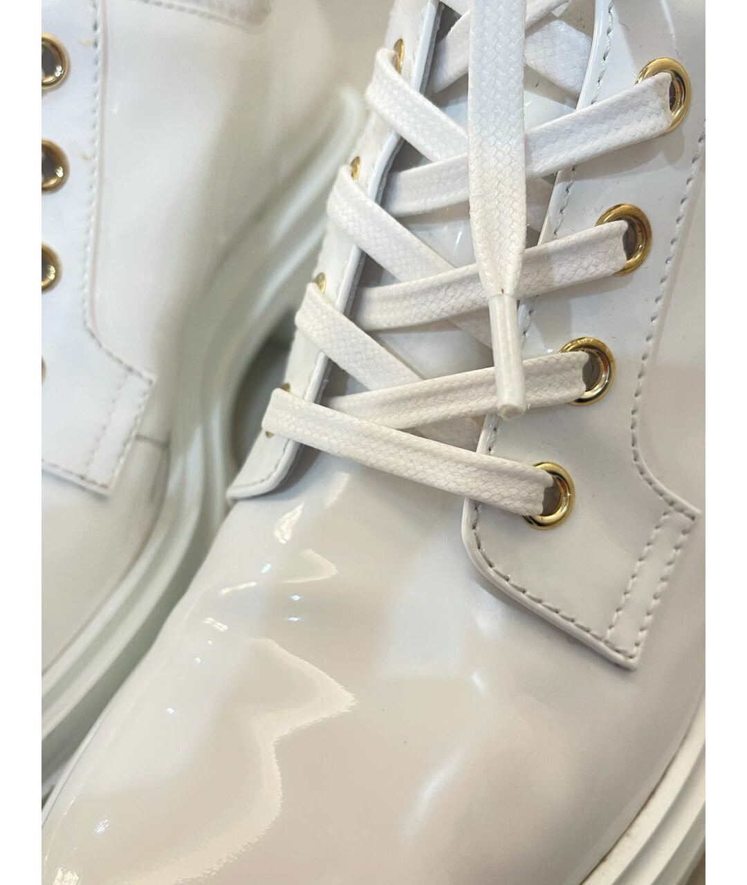 GIANVITO ROSSI Белые ботинки из лакированной кожи, фото 5