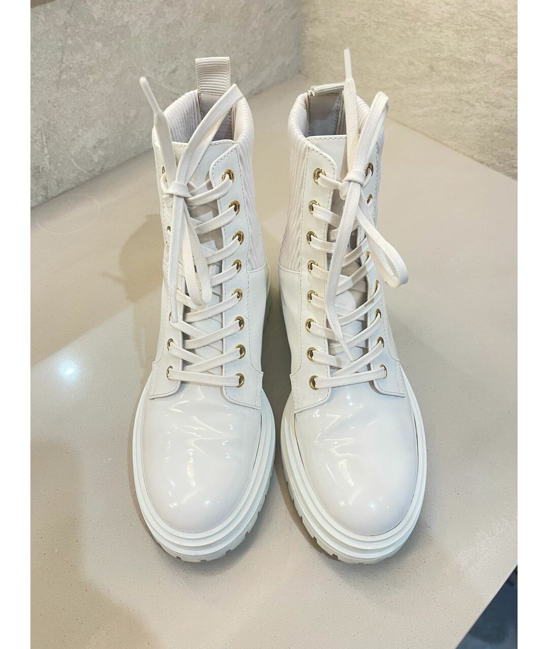 GIANVITO ROSSI Белые ботинки из лакированной кожи, фото 2