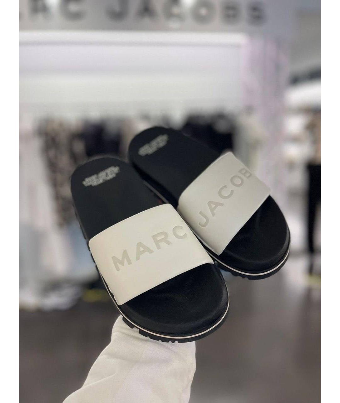 MARC JACOBS Белые кожаные шлепанцы, фото 4