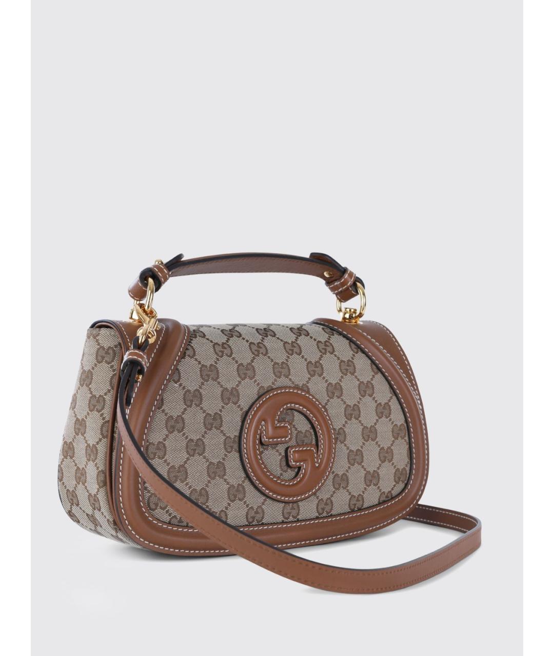 GUCCI Коричневая тканевая сумка через плечо, фото 2