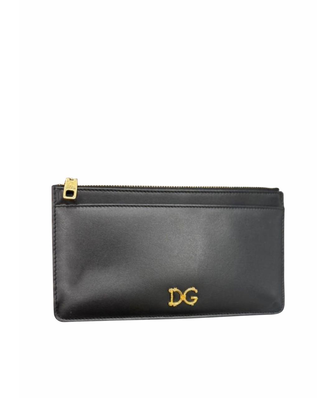 DOLCE&GABBANA Черный кожаный кошелек, фото 1