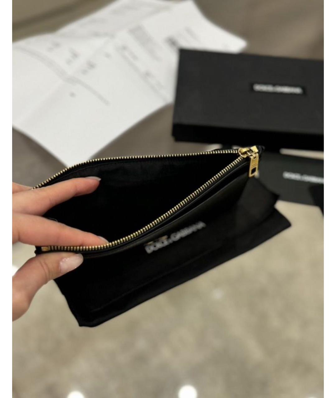 DOLCE&GABBANA Черный кожаный кошелек, фото 3