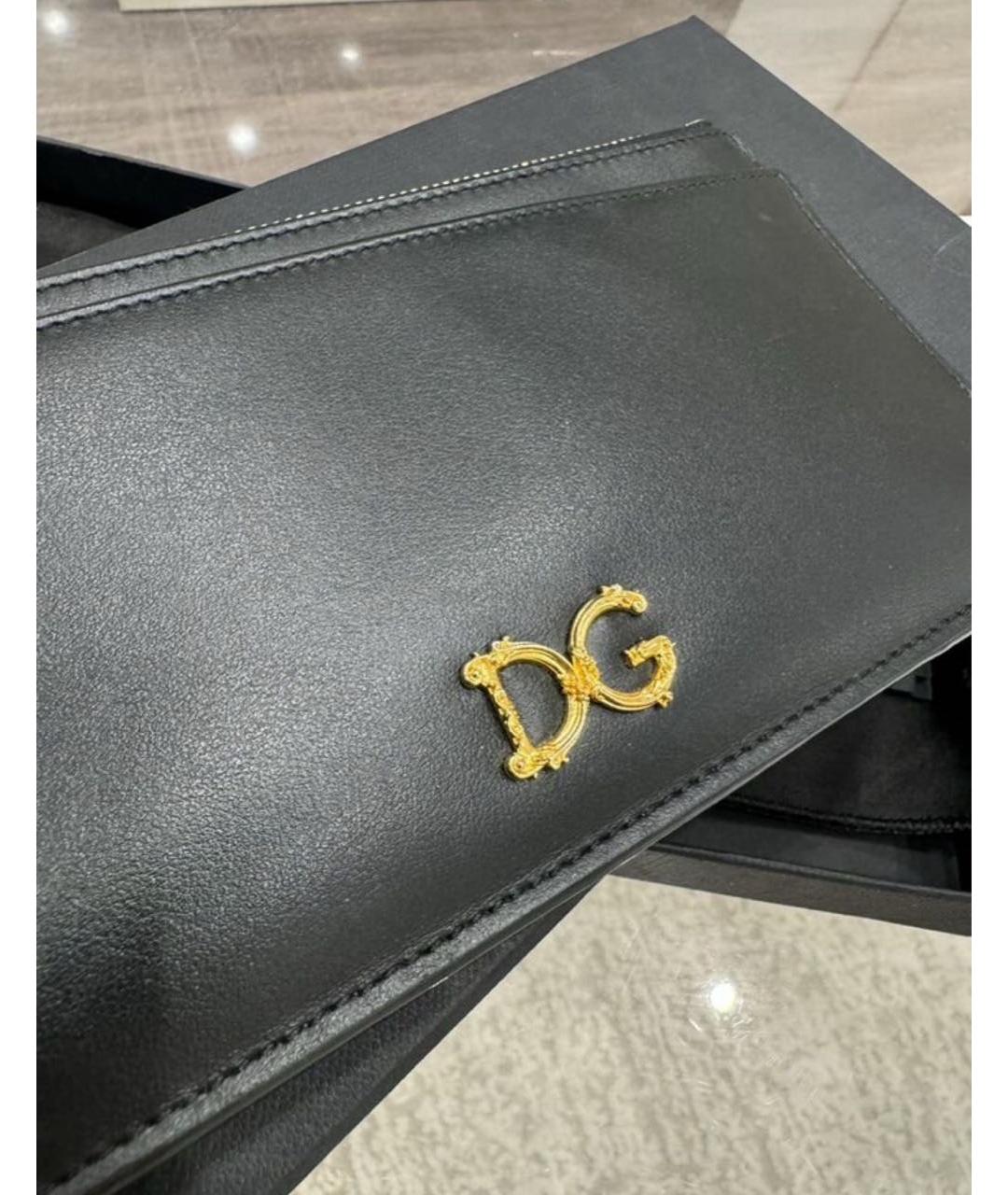 DOLCE&GABBANA Черный кожаный кошелек, фото 2