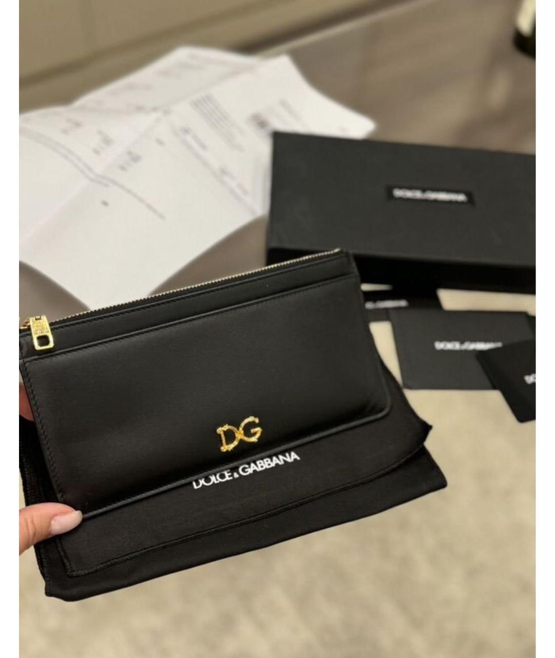 DOLCE&GABBANA Черный кожаный кошелек, фото 5
