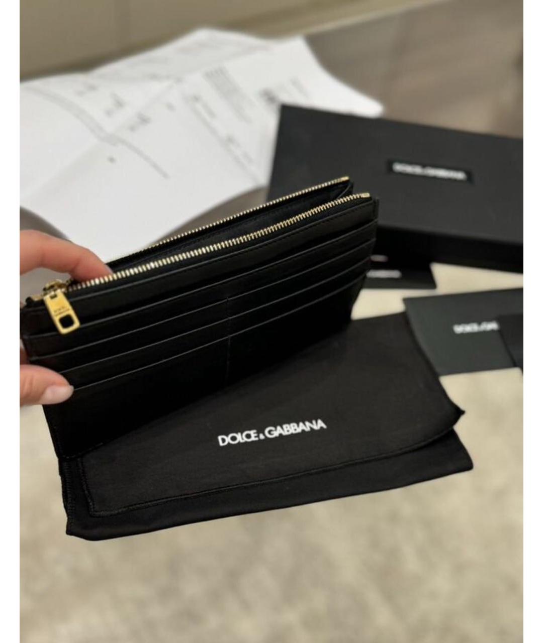 DOLCE&GABBANA Черный кожаный кошелек, фото 4