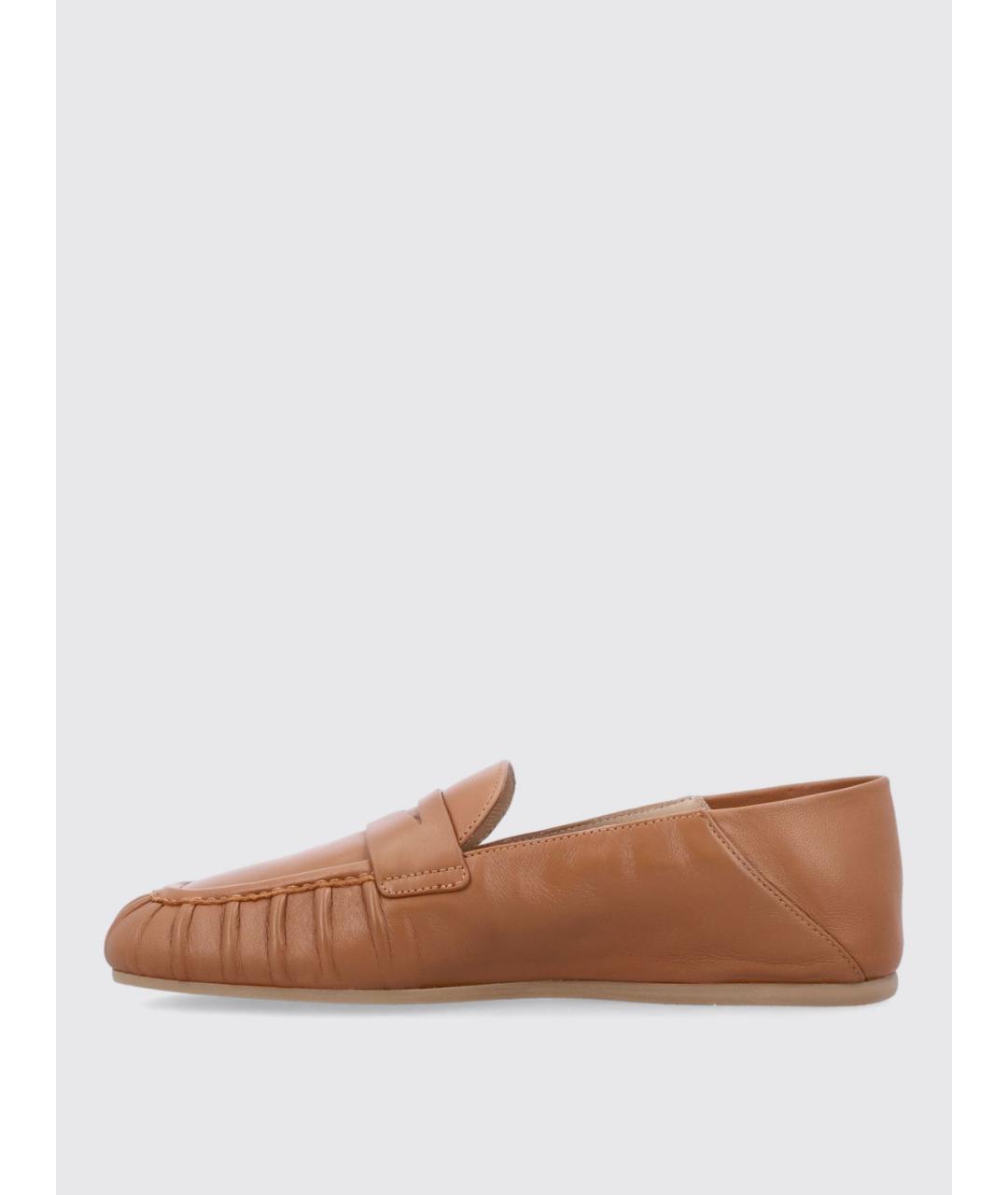 STUART WEITZMAN Бежевые кожаные лоферы, фото 4