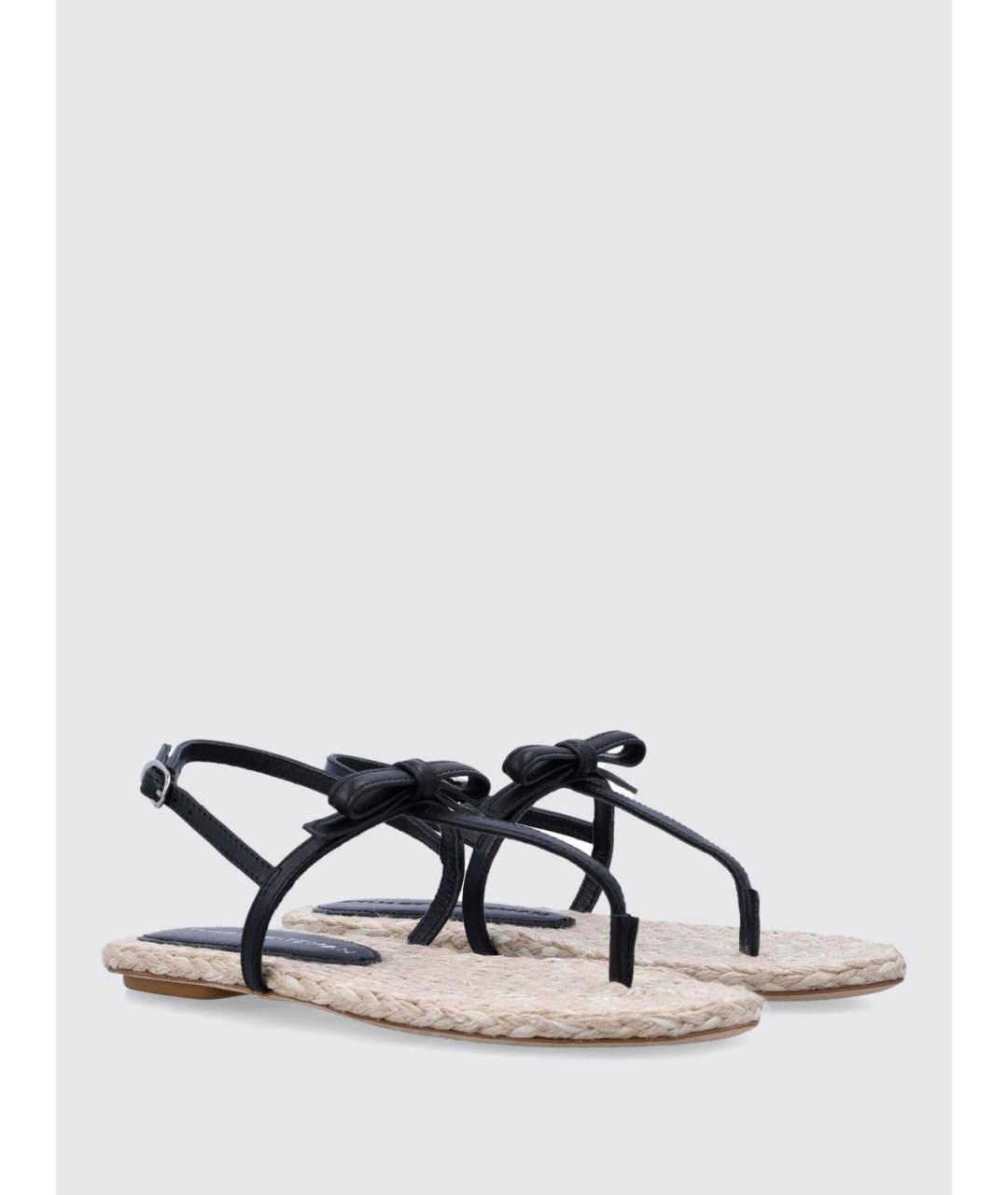 STUART WEITZMAN Черные кожаные сандалии, фото 2