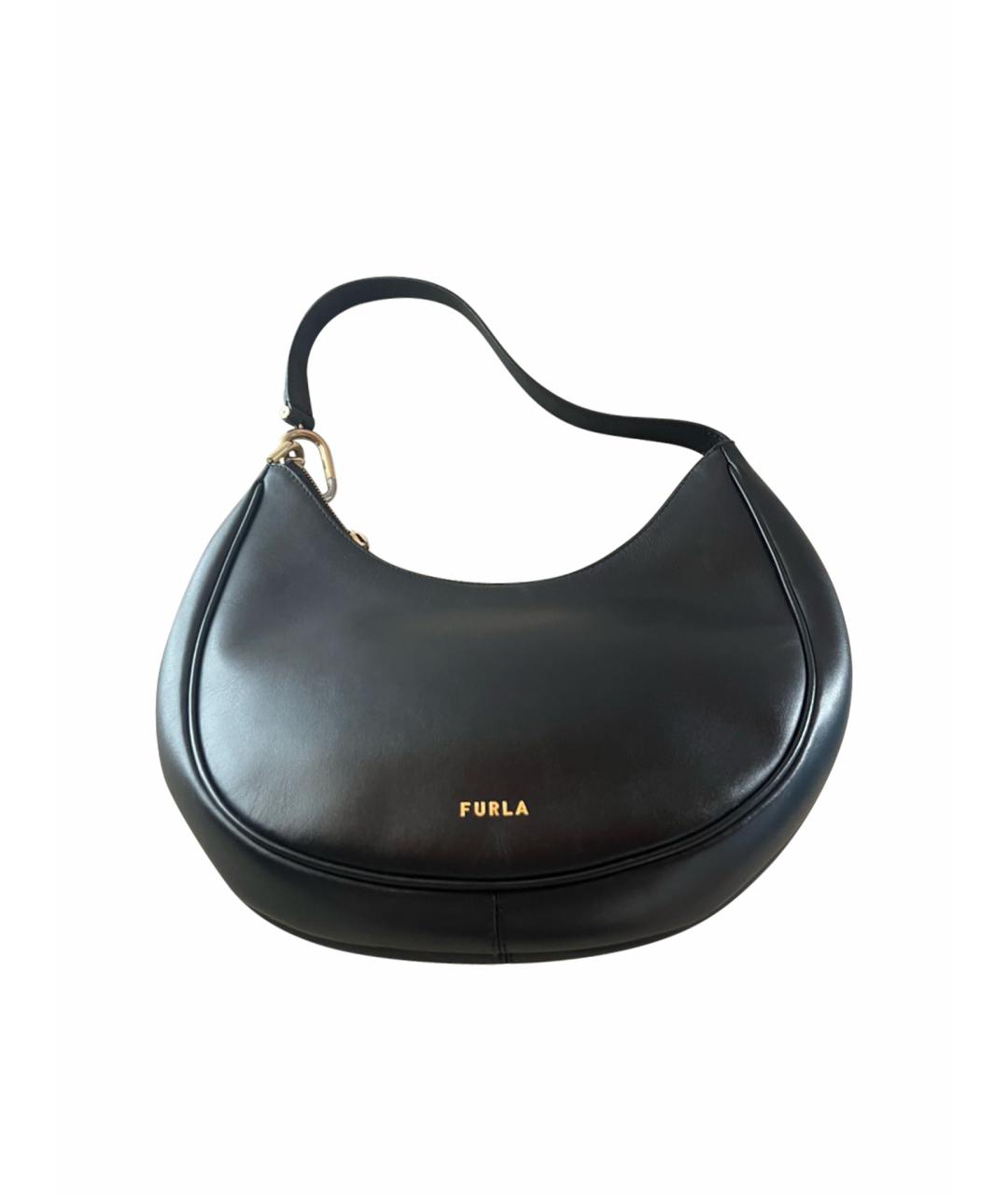 FURLA Черная кожаная сумка с короткими ручками, фото 8