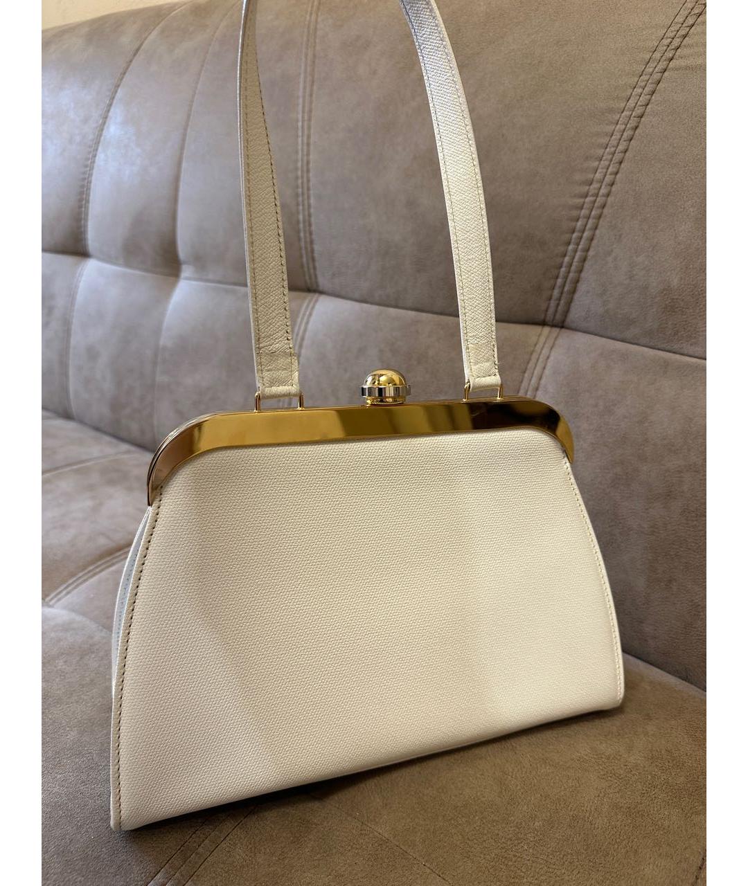 SAINT LAURENT Белая кожаная сумка тоут, фото 5