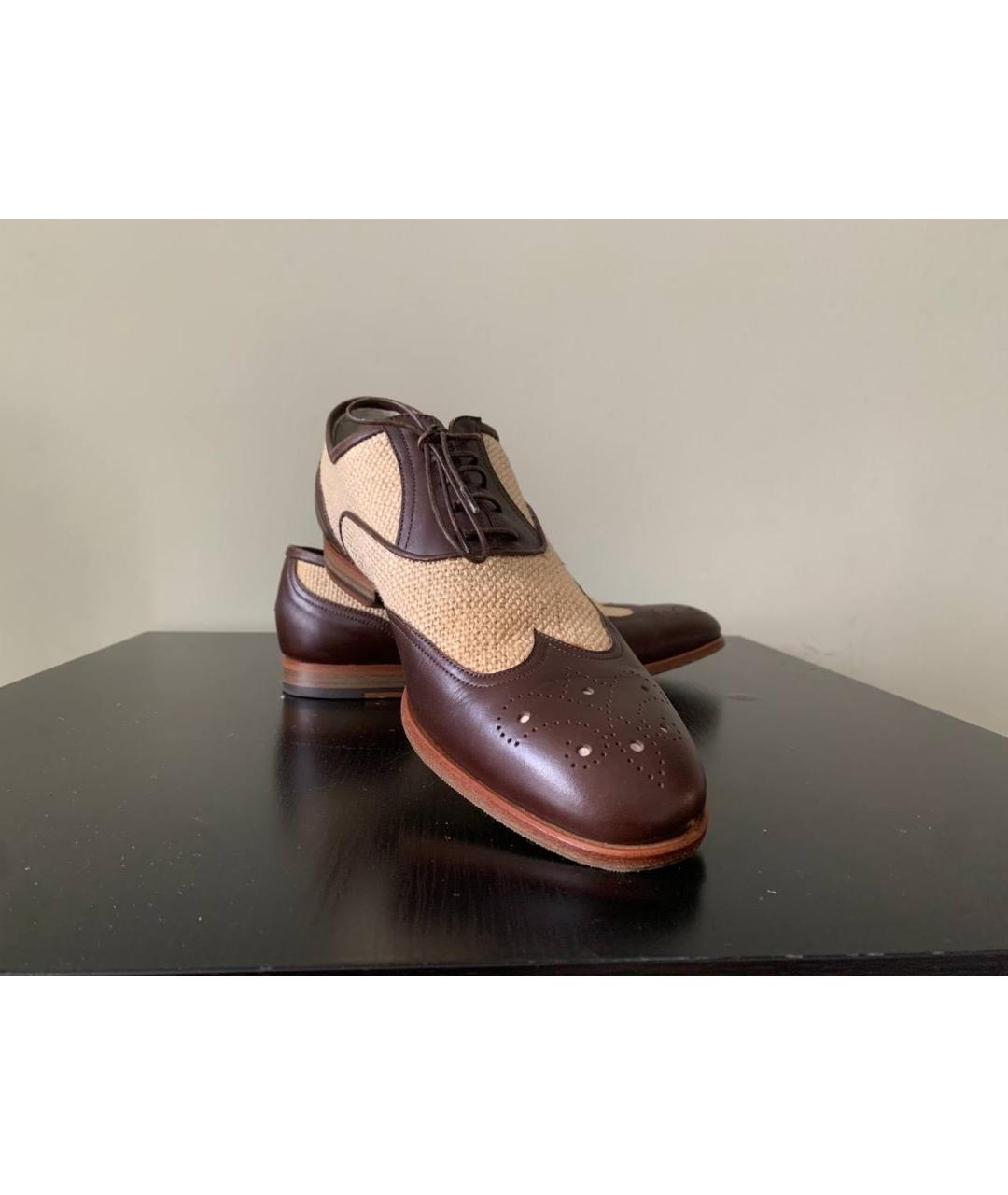 KITON Коричневые кожаные туфли, фото 2