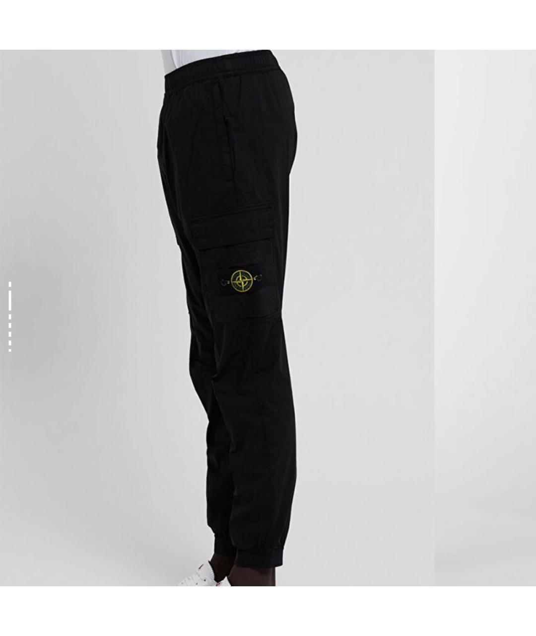 STONE ISLAND Черные хлопковые повседневные брюки, фото 4