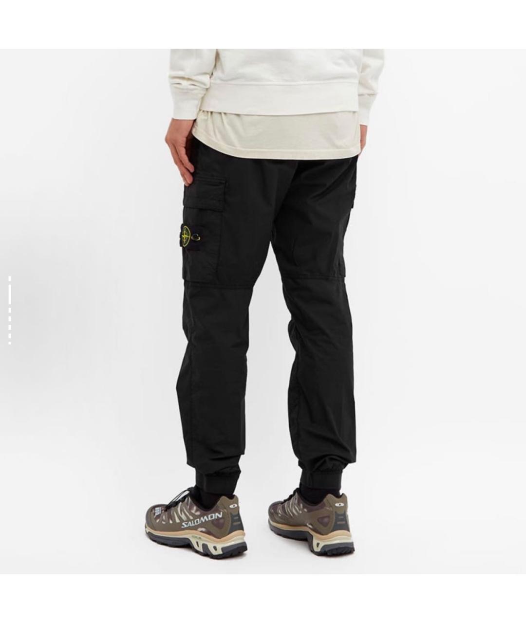 STONE ISLAND Черные хлопковые повседневные брюки, фото 6