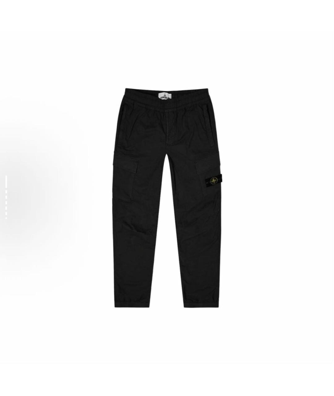 STONE ISLAND Черные хлопковые повседневные брюки, фото 7