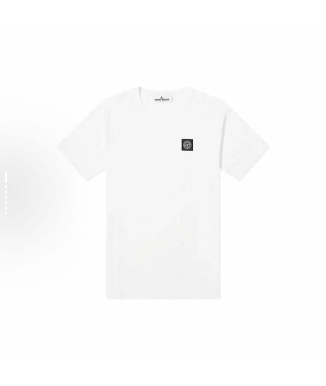 STONE ISLAND Белая хлопковая футболка, фото 5