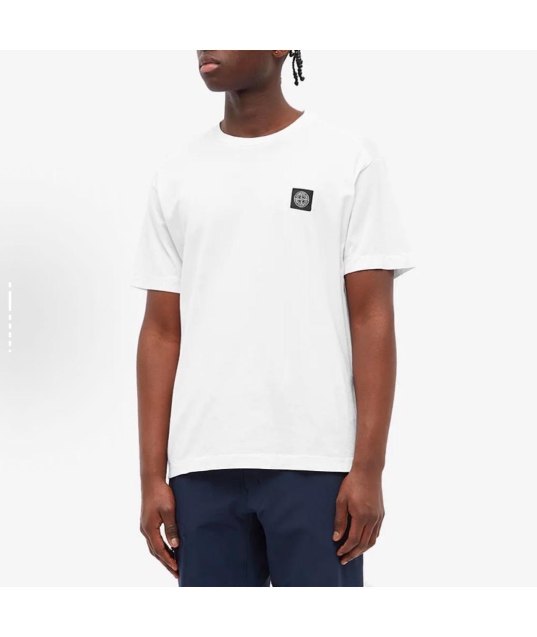 STONE ISLAND Белая хлопковая футболка, фото 3
